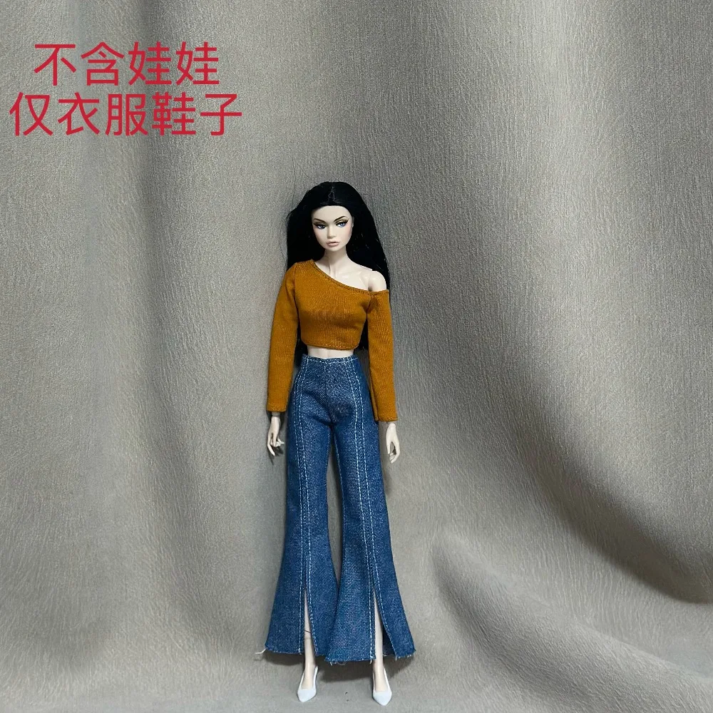 مجموعة الملابس + أحذية / 30 سنتيمتر دمية معطف طويل السراويل فستان التمهيد البدلة/الزي ل 1/6 Xinyi FR ST OB عارضة أزياء إكسسوارات دمي #6