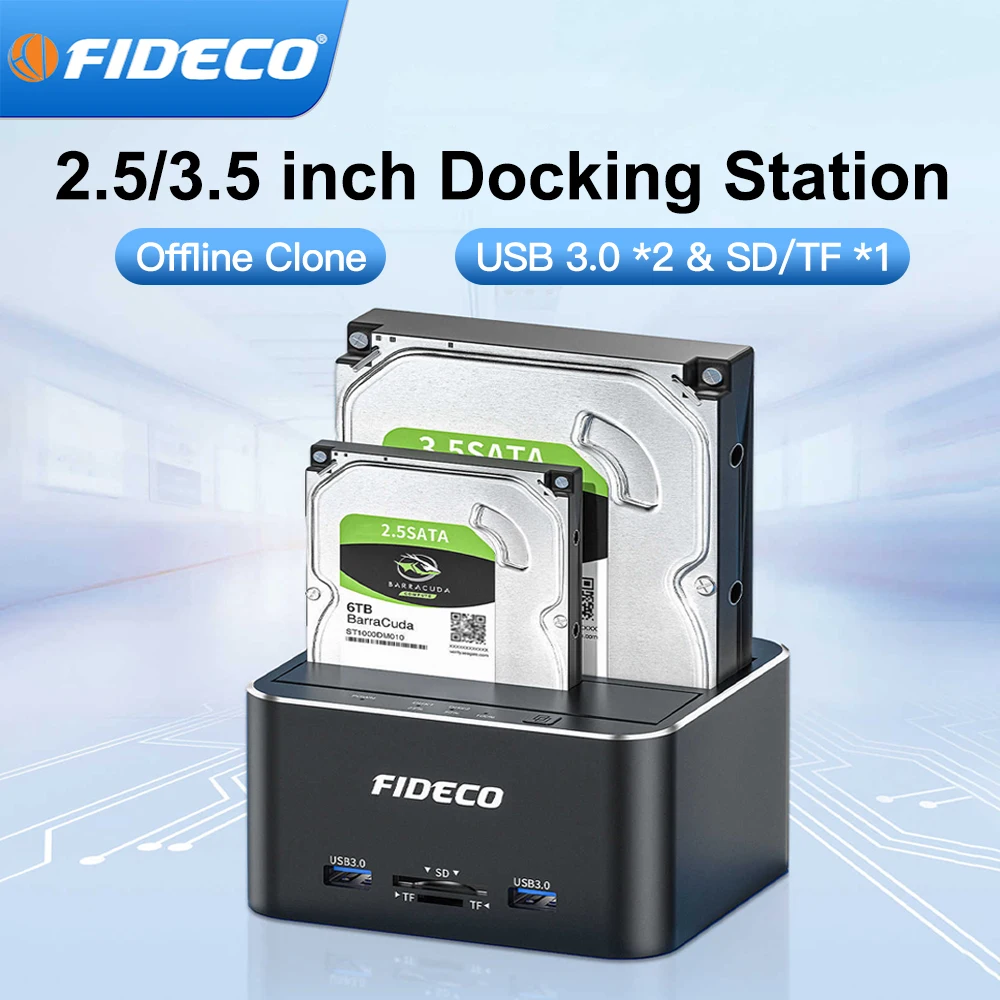 fideco-hard-drive-docking-station-usb30-aluminum-25-35-sata-hdd-ssd-support-tf-card-reader-and-sd-card-reader-offline-clone