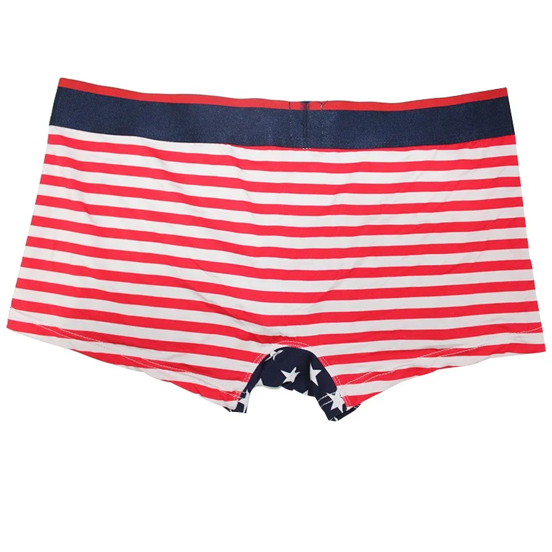 Fashion Underwear Cotton Men Boxer Shorts High-quality Panties USA Printed Striped Male Underpants Comfortable Boxers