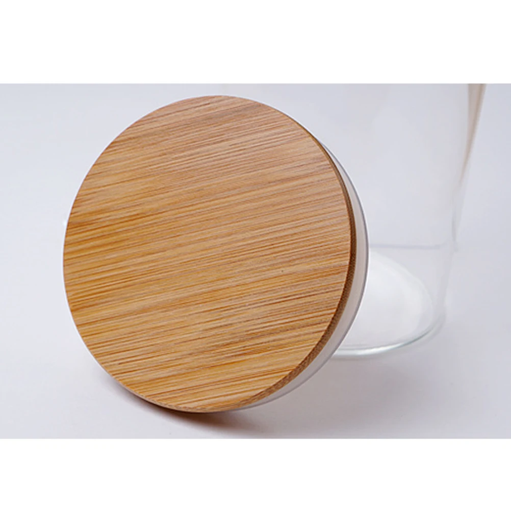 

Glass Jar Containers Sealed Canisters High Borosilicate Food Storage Jars Tea Glass Airtight Wood Lid Silicone Seal Dry Food