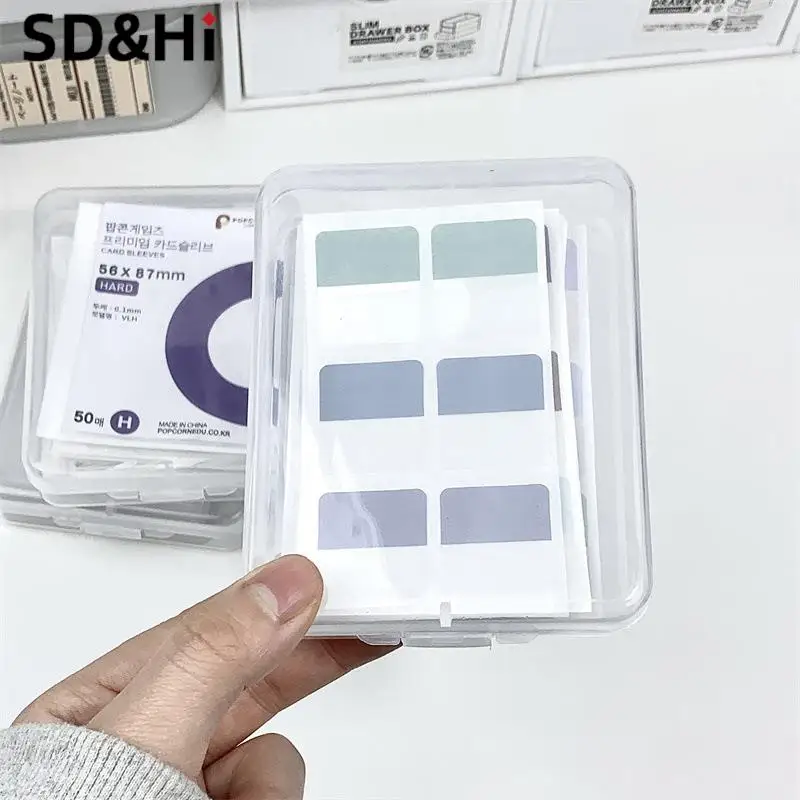 1pc 11x9x2.5cm Transparent Storage Box Card Holder Sticker Stationery Film Classification for Craft Supplies