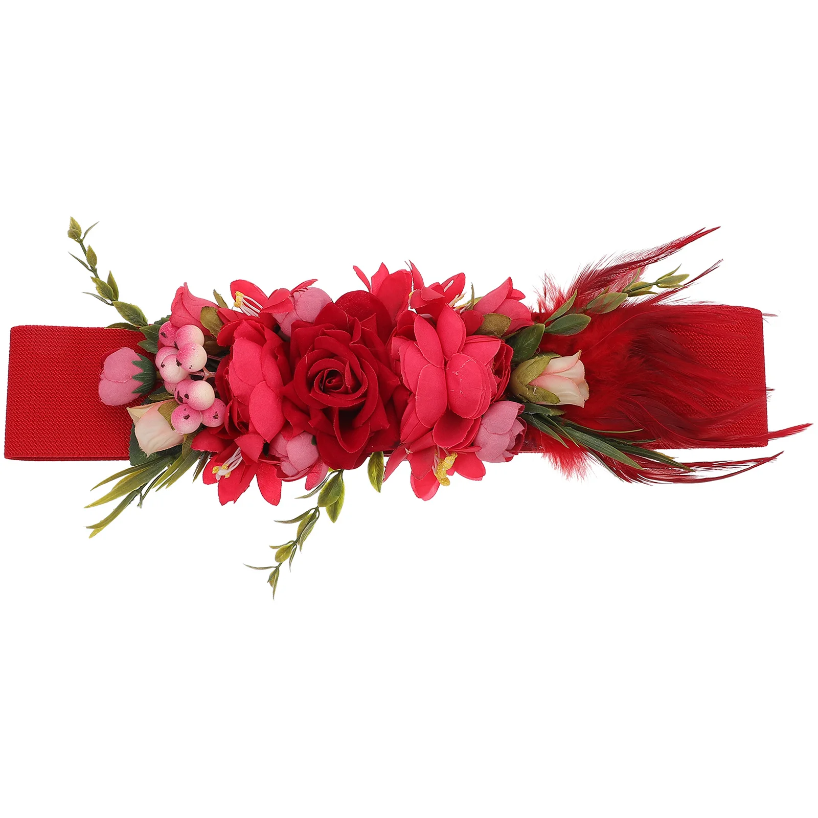 

Rose Waistband Beautiful Light Decorative Belt for Bridal Wedding Party Floral Waist Decor Woman Fashion Accessory