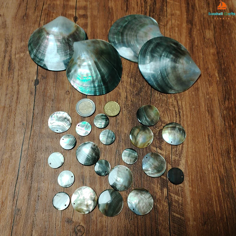 Black Mother of Pearl Shells Polished Pinctada Margarilifera Sea Shell Handmade Creative DIY Jewelry Beads Caviar Container