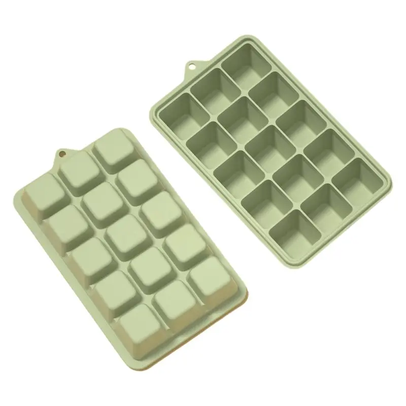 【HAPPY】Stackable Silicone Ice Tray With Lid-Non-Pill For Freezer-Ice Bucket Kit For Cocktail Makers With Lid Included