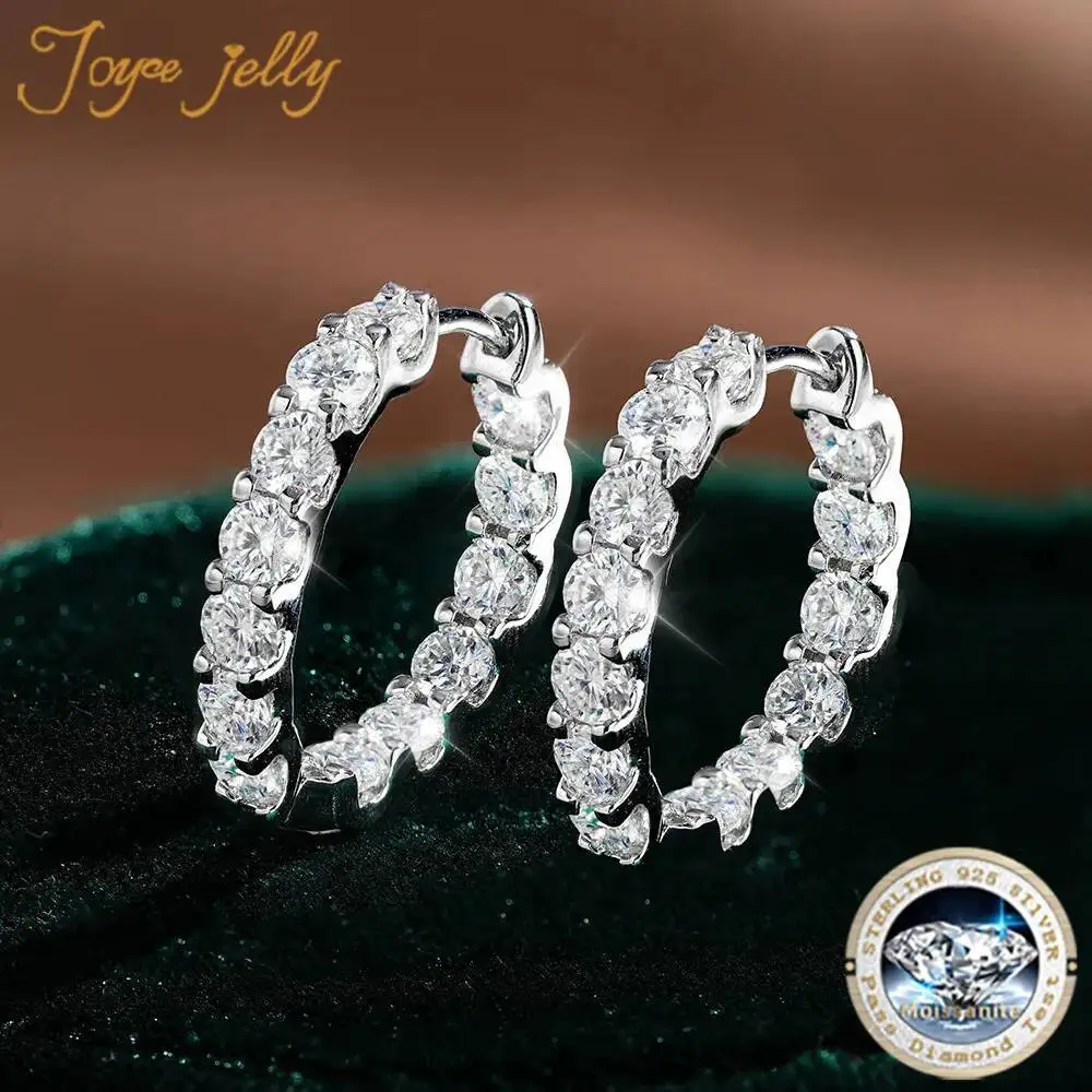 JoyceJelly 2.6cttw D Color 3mm All Moissanite Earrings For Women S925 Sterling Silver Wedding Stud Earring Plated 18K Jewelry