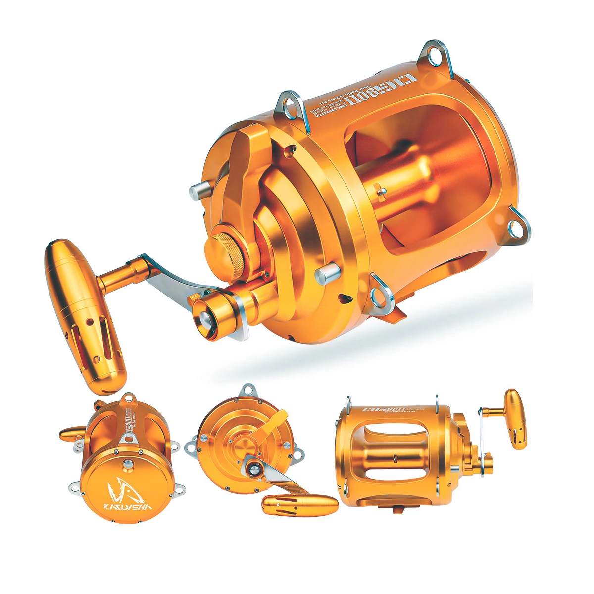 

Hotsale big game reel two-speed ocean boat fishing jumping wheel 80w maximum resistance 45kg deep sea fishing slow pitch tug