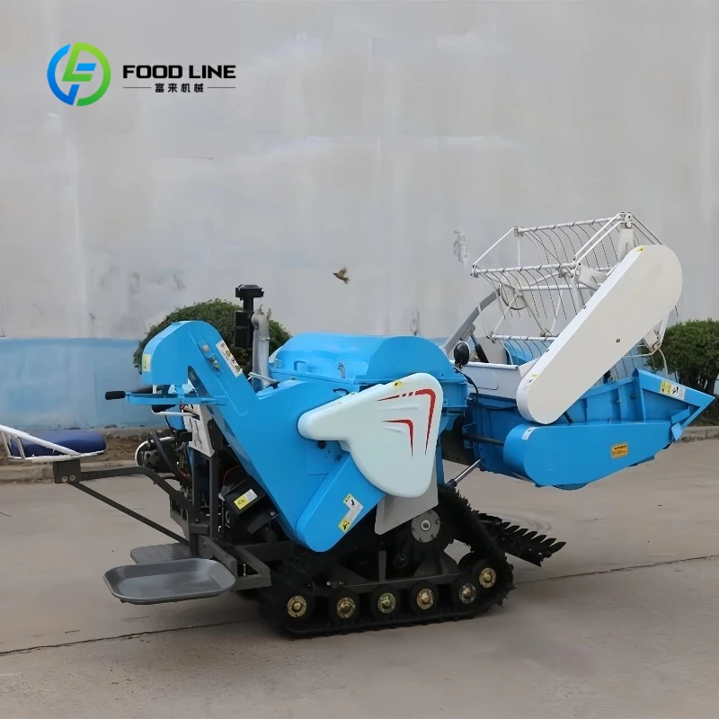 Customized Mini Soybean Wheat Combine Harvester Crawler Type Combine Grain Wheat Rice Harvesting Thresher Harvesters