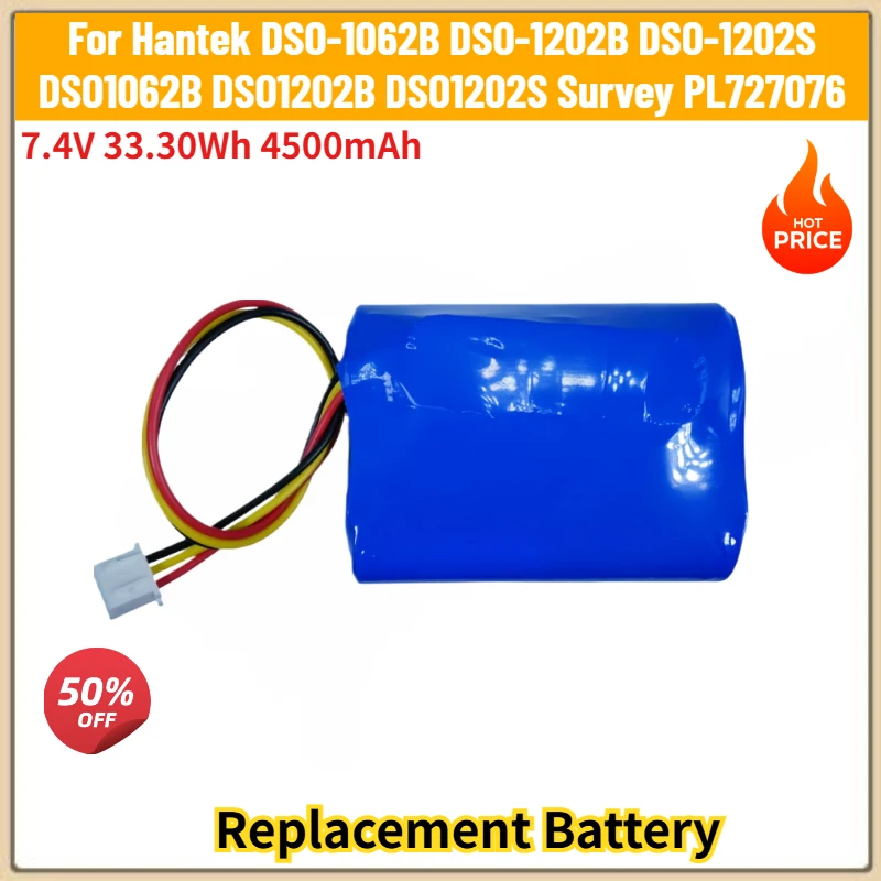 

High Quality 7.4V 33.30Wh 4500mAh Battery for Hantek PL727076 DSO-1062B DSO-1202B DSO-1202S DSO1062B DSO1202B DSO1202S Brand New