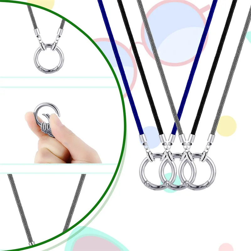 2025 New Fashion 3Pcs Simple Opening Round Neck Glasses Chain Simple Adjustable Reading Shoulder Eyeglass Sunglasses Chain