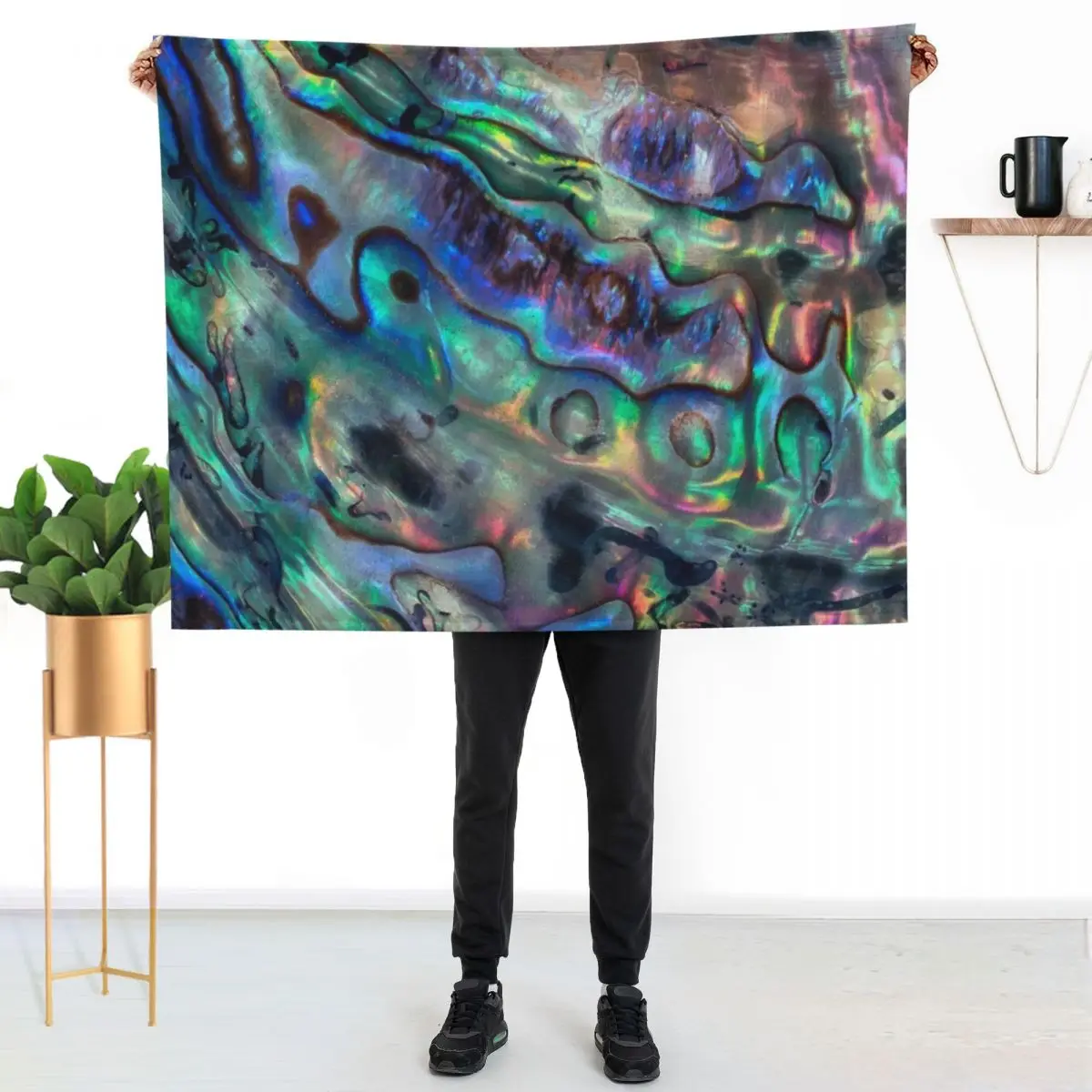 Paua Abalone Shell Throw Blanket Soft Plush Plaid Soft Beds Decorative Throw Custom Stuffeds Thin Blankets