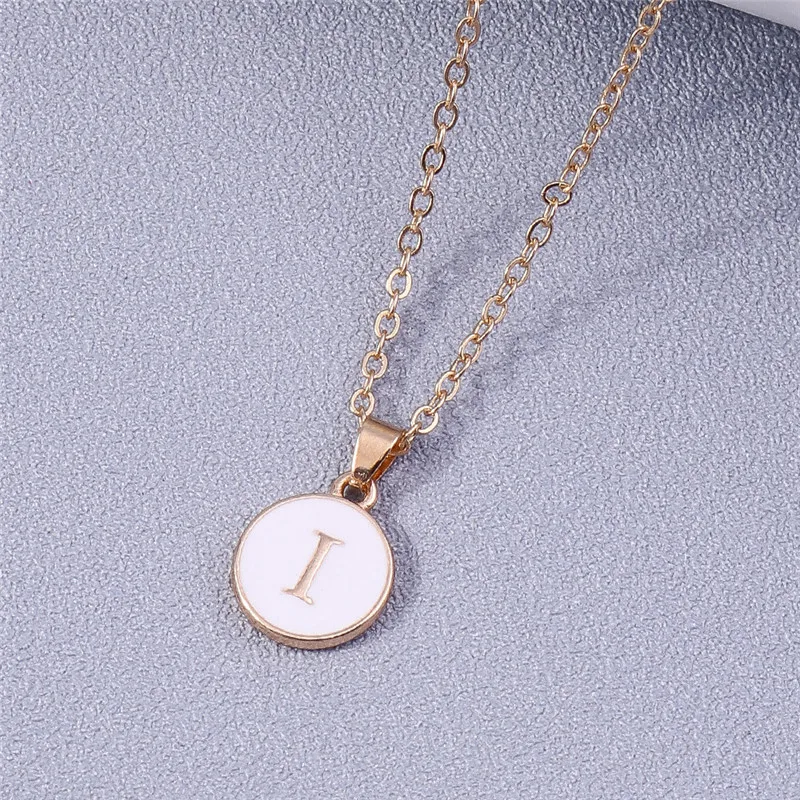 Aihua Minimalistische Initiale Emaille Weiß Schwarz A-Z Buchstaben Halskette für Frauen Alphabet Anhänger Schmuck Geburtstag Geschenke Großhandel – Detail 19