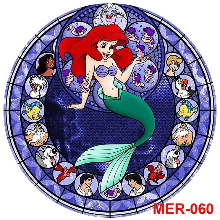 

Disney Ariel Princess Mermaid Round Circle Backdrop Birthday Party Photography Background Party Decoration Table Cover Banner