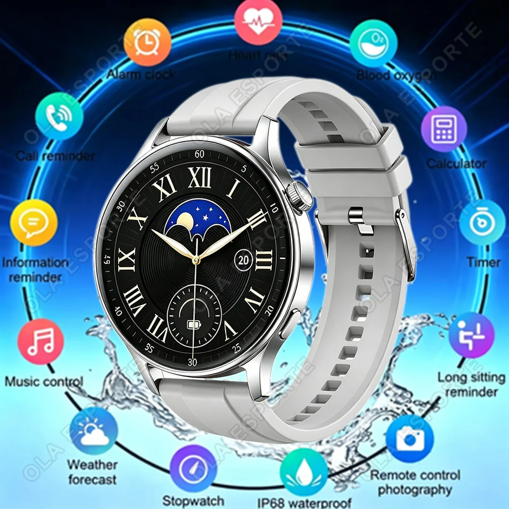 2026 Neue AMOLED Smartwatch für Damen mit Always-On-Display 360*360 HD Gesundheits-Tracker Sprachanrufe Sport-Smartwatch für Frauen HW12