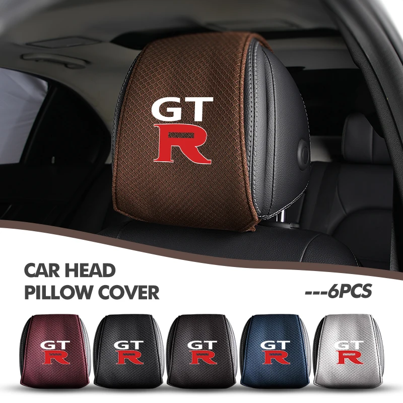Чехлы на подголовники для Nissan: ледяной шелк, стильные накладки для GTR, X-trail, Tiida, Qashqai J10 J11, Leaf, Kicks, Versa