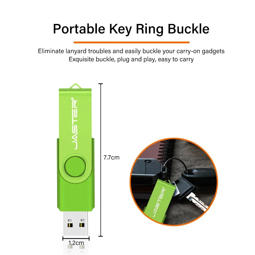 Unidade flash USB de alta velocidade com logotipo personalizado gratuito tipo C 2 em 1 360 °   Girar livremente Pendrive 128GB/64GB/32GB/16GB compatível com vários formatos