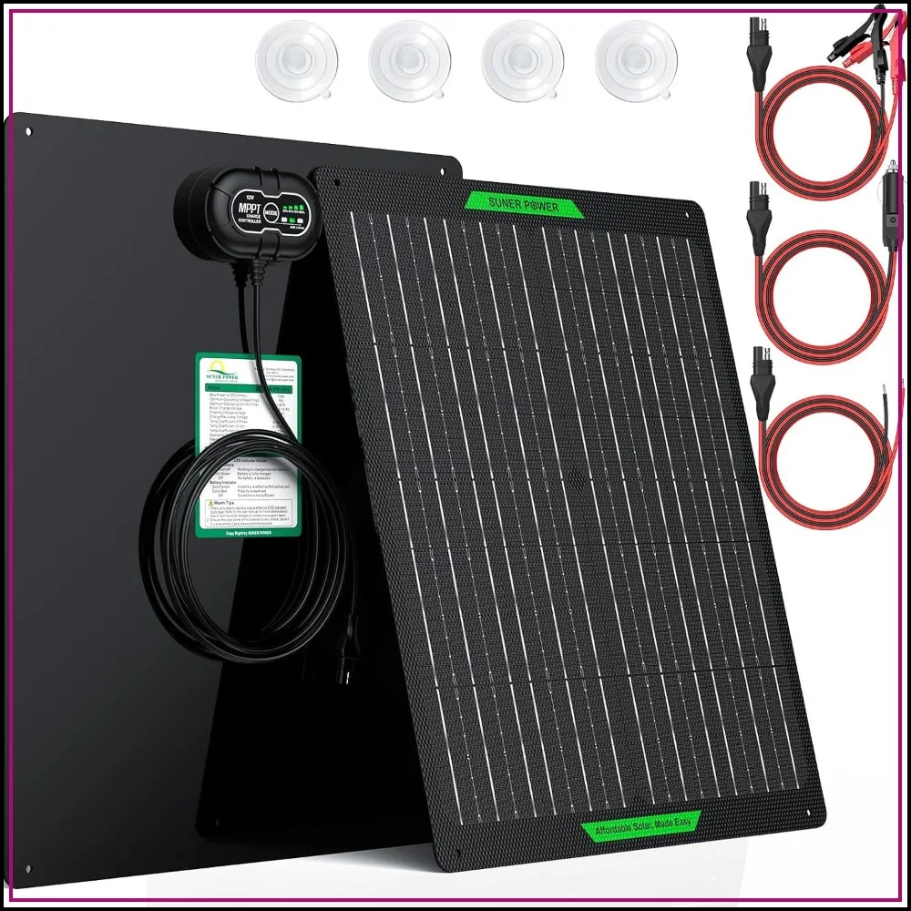 

30W 12V Solar Battery Charger & Maintainer PRO, Built-in UltraSmart MPPT, Trickle Charging Kit for Car Boat Marine RV Trailer