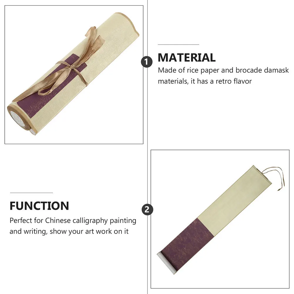 

2Pcs Calligraphy Scroll Paper Xuan Paper Art Wall Scroll for Sumi Ink Painting Chinese Character Writing Practice