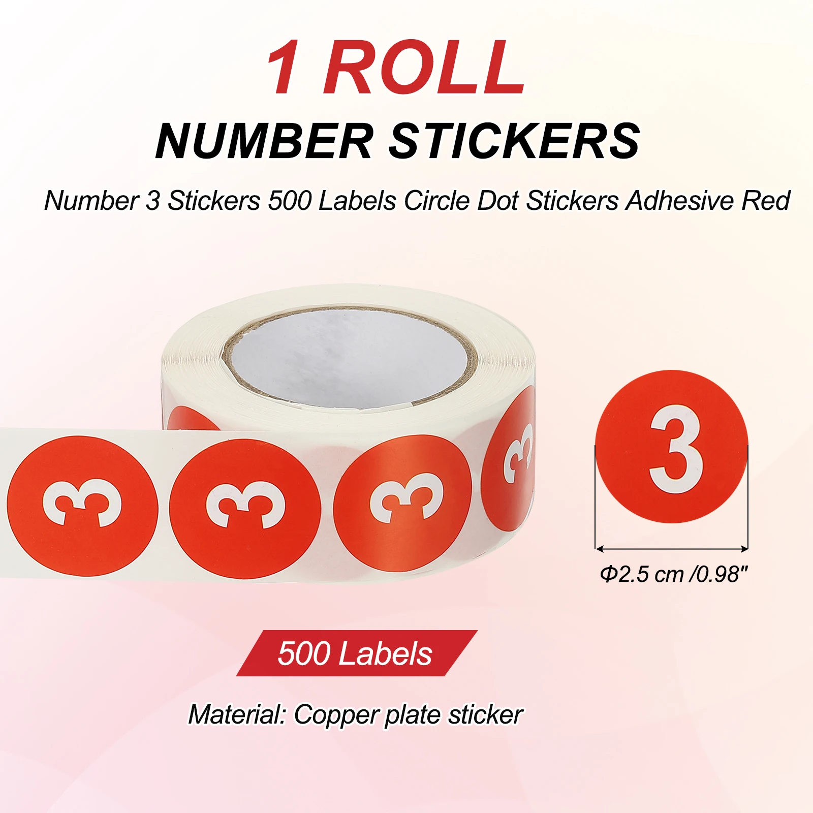1 Inch Number 1-31 Stickers 500 Labels Circle Dot Stickers Adhesive Home Organization Warehouse Office Management