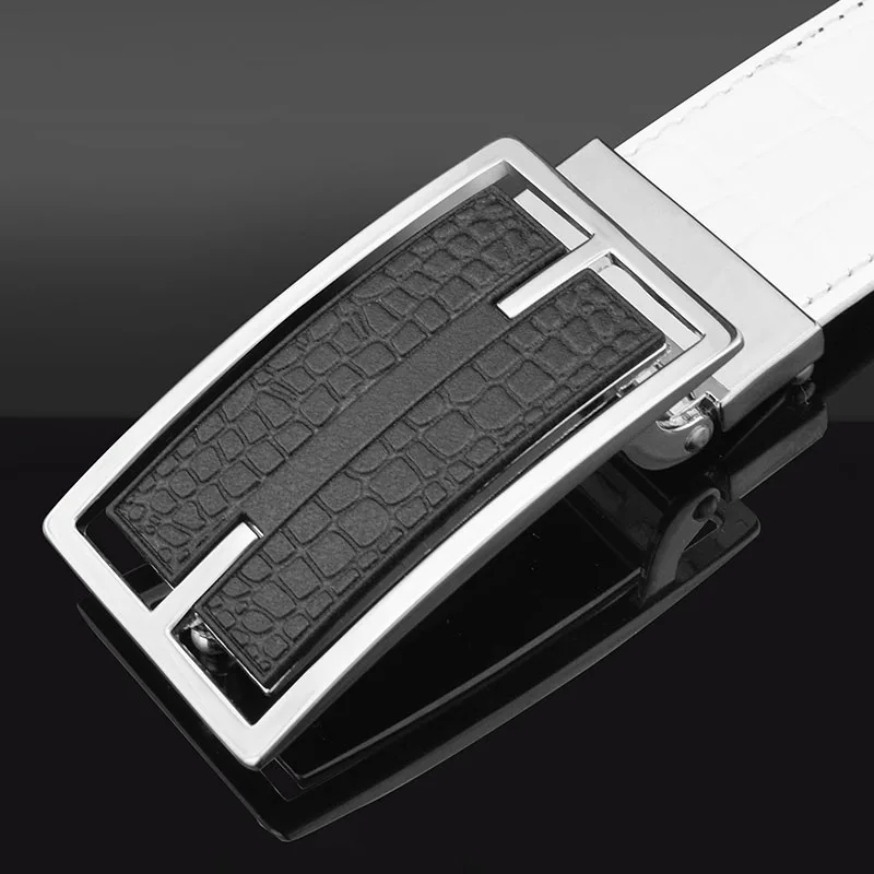 

Crocodile Grain Business Waist Strap Exquisite Smooth Buckle Leisure Belts High Quality Genuine Leather Belt Men Ceinture Homme