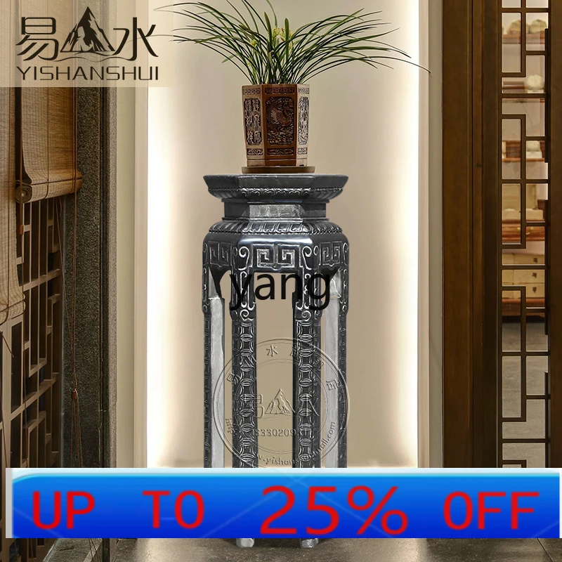 

Lmm Stone Carved Flower Stand Antique Stone Table New Chinese Style Bonsai Stand Outdoor Courtyard