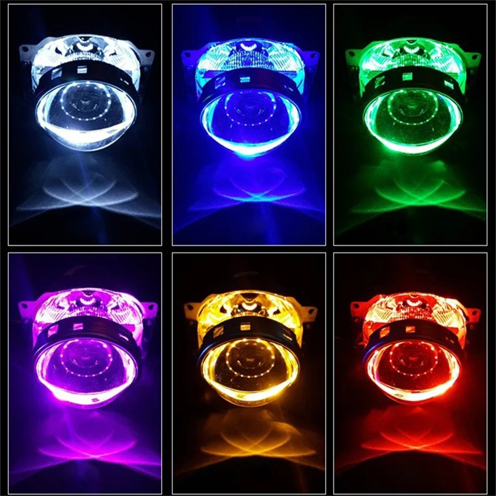 2Pcs LED Devil Eyes angel Demon Evil Eye DRL LED Module Headlight Projector Lens Retrofit Red Blue Yellow White Green