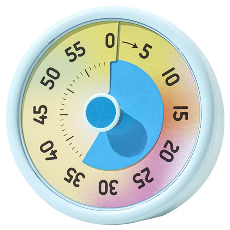 ABBP-Kitchen Cooking Countdown Timer Colorful Visual Timer Manual Rotation Timer Silent Children Classroom Learning Stopwatch