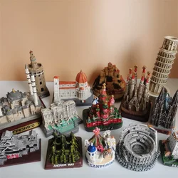 Santorini Greece Cambodia Colosseum Mont-Saint-Michel Florence Torre di Pisa Building Model Miniatures Desk Ornaments Home Decor