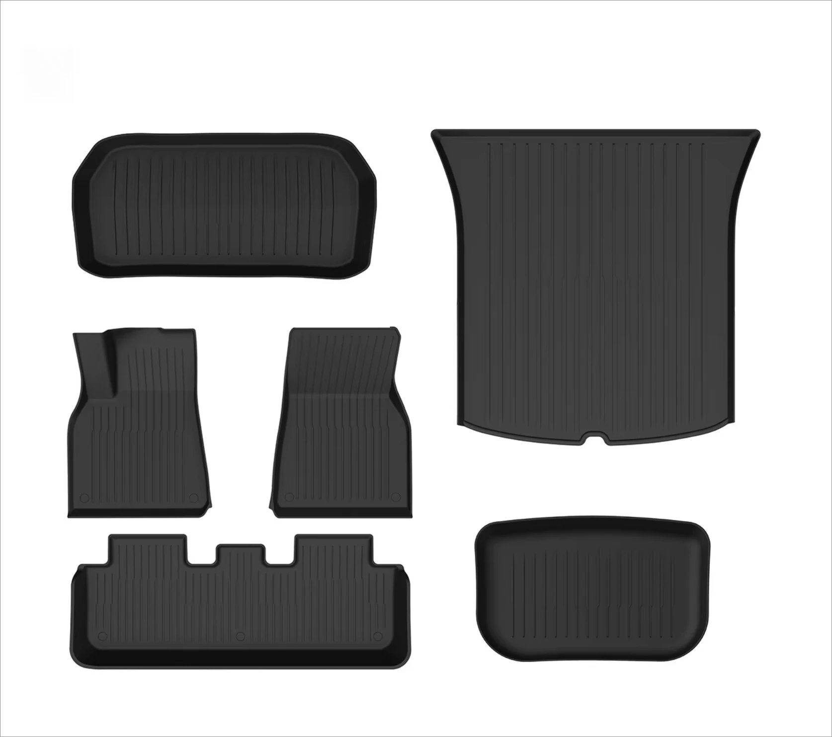 

6 шт. коврики TPE для модели Y 2024 Коврики TPE Коврик в багажник Левый и правый Водонепроницаемые напольные вкладыши Автомобильные аксессуары