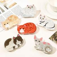 1pc Cute and Sweet Cartoon Orange Cat Puppet Kitten Hair Clip High Grade Acrylic Hair Claw Back of Head Coiled Hair Shark Clip