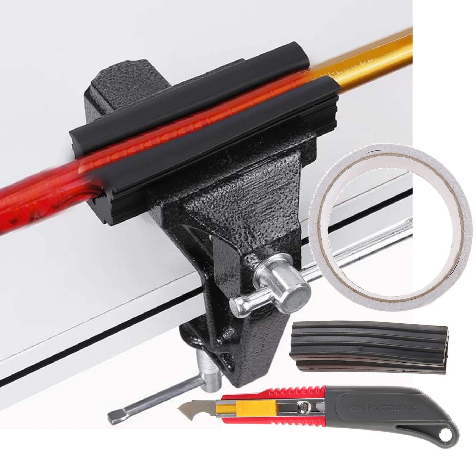 Golf Club Grip Kits Replacement Repair Installation Tool Heavy-duty Bench Vise Rubber Clamp Double-sided Tape Removal Hook Knife