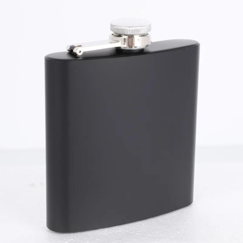 

100pcs Classic Gentleman Matte Black Color 6 oz Stainless Steel Hip Flask Drinkware Liquor Whiskey Alcohol Bottle Gifts