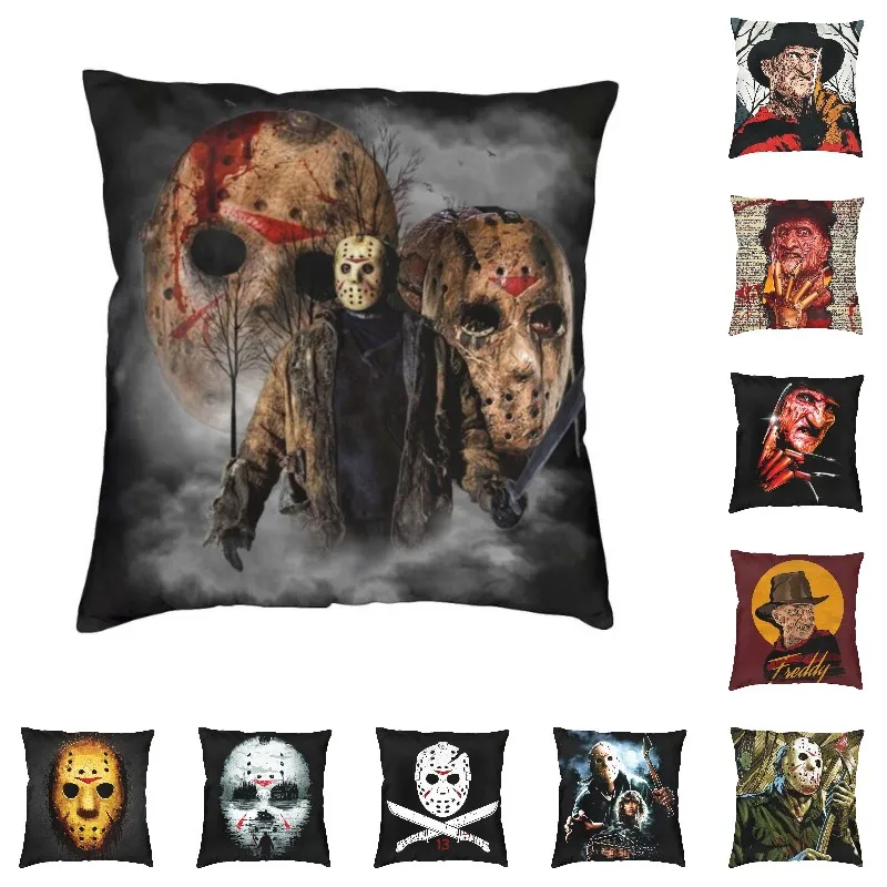 Horror Movie Character Killer Throw Pillow Cover Polyester Home Decoracion Halloween Film Cushion Covers Sofa Pillowcase
