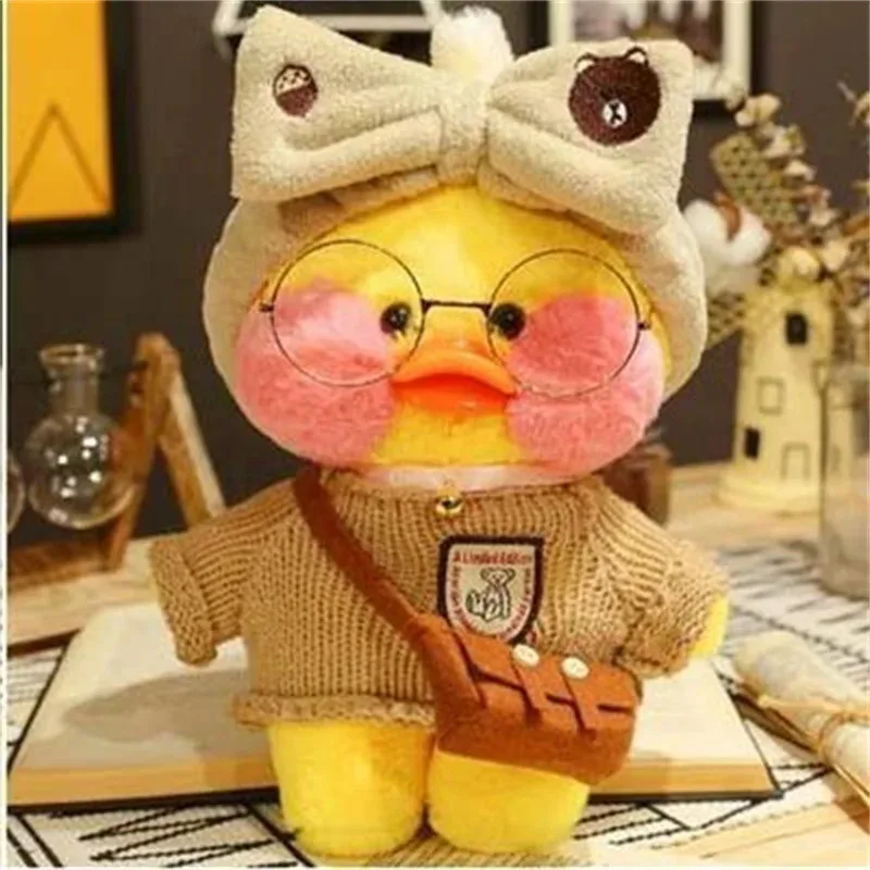 30cm pequeno pato amarelo coreano netred usando ácido hialurônico boneca patos lalafanfan brinquedos macios de pelúcia meninas aniversário presente de natal