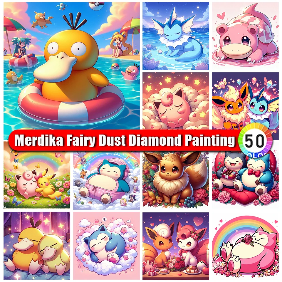 

Fairy Dust Fairy Dust Diamond Painting Pokémon Full Square/Round Diamond Embroidery Animals Pikachu Mosaic Cross Stitch Kits