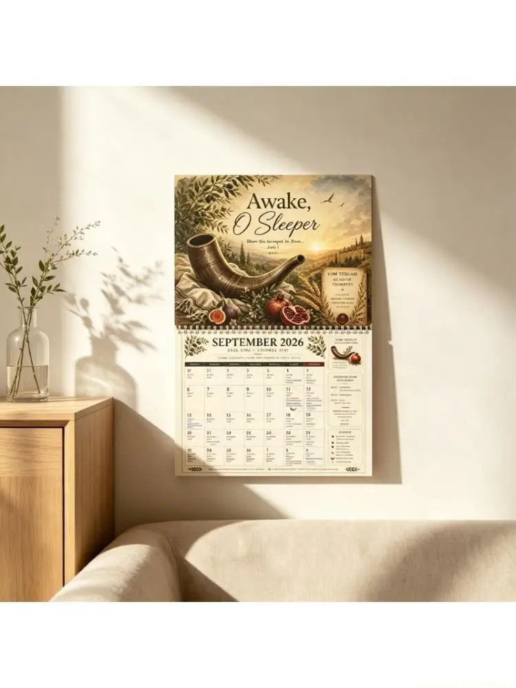 Coil Hanging 2026-2027 Biblical Feast Calendar, Appointed Times Wall Planner, Thick Paper for Notes and Reminders