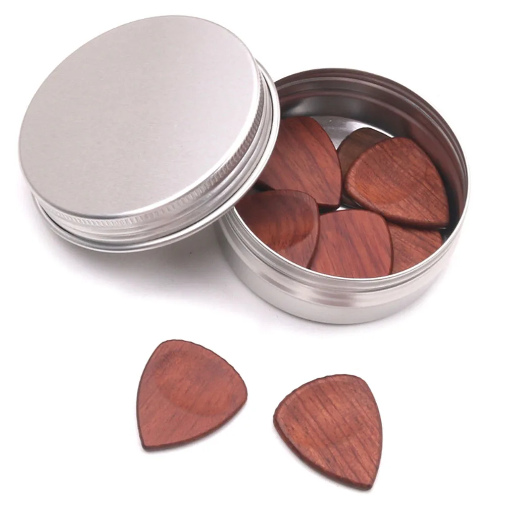 Wooden Guitar Picks Gift Box For Guitar , Plectrum Container with 10 Pcs Guitar Pick for Guitar Wood Guitar Pick Set