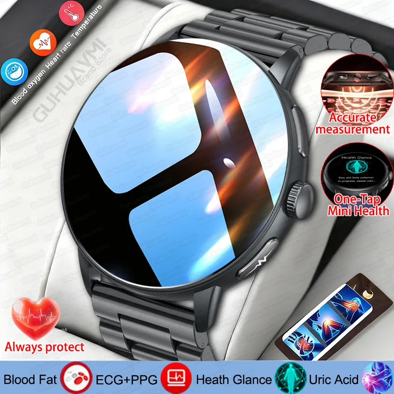 2026 جديد GUHUAVMI الصحة ساعة ذكية حمض اليوريك ضغط الدم الأكسجين الدم تحليل الجسم الجسم الدهون SmartWatches ECG + PPG النساء الرجال #1