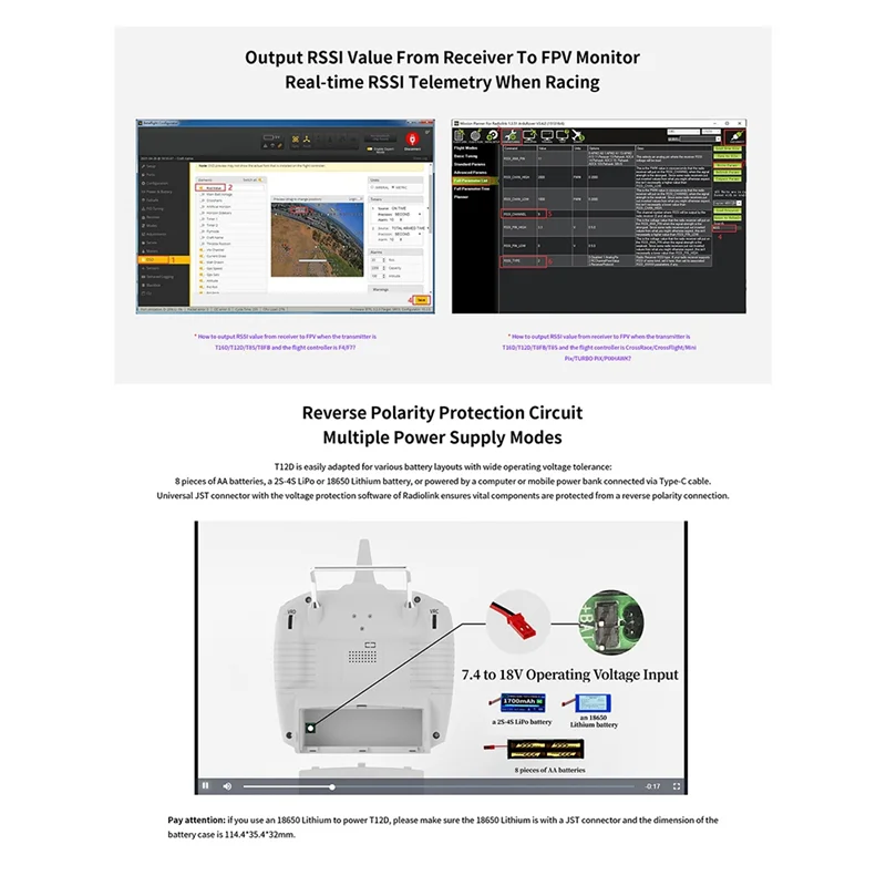FBIL-For Radiolink T12D 12CH RC Transmitter+R12F Receiver 2.4Ghz Remote Controller For FPV Drone Fixed Wing Airplane Car R