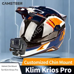 Casco Klim krios pro, soporte de barbilla de aluminio personalizado para GoPro Hero 12 11 10 9 Insta360 X4 X3 Ace pro DJI Action 3 4 5pro Camera