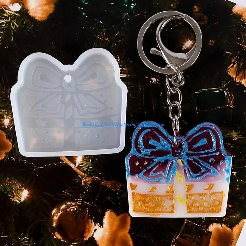 

E56A Shiny Glossy Christmas Series Ornaments Silicone Epoxy Resin Mold DIY Keychain Pendant Jewelry for Christmas Gift Craft