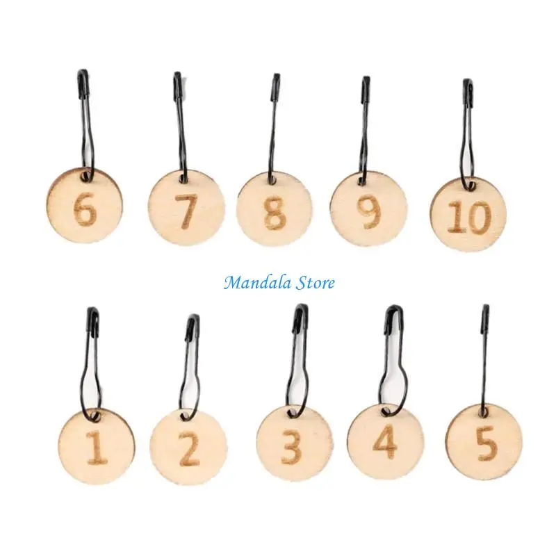 

U2JC Knitting Guage Ruler Needle GuageTool Round Stitches Marker Charm Locking Stitching Marker for Knitting Weaving