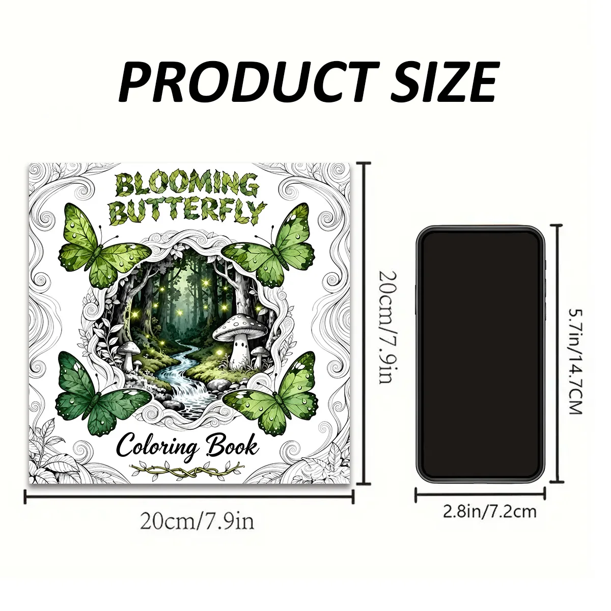 Blooming Butterfly Coloring Book Enchanted Forest Stream Mushroom Butterfly Botanical Relax Art Book For Nature Fans