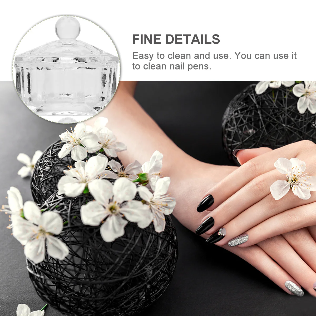 6 Stück Nail Art Kristallbecher Premium Glasmischbehälter für Acryl Flüssigpulver Nagelstudio Werkzeuge Glasbehälter