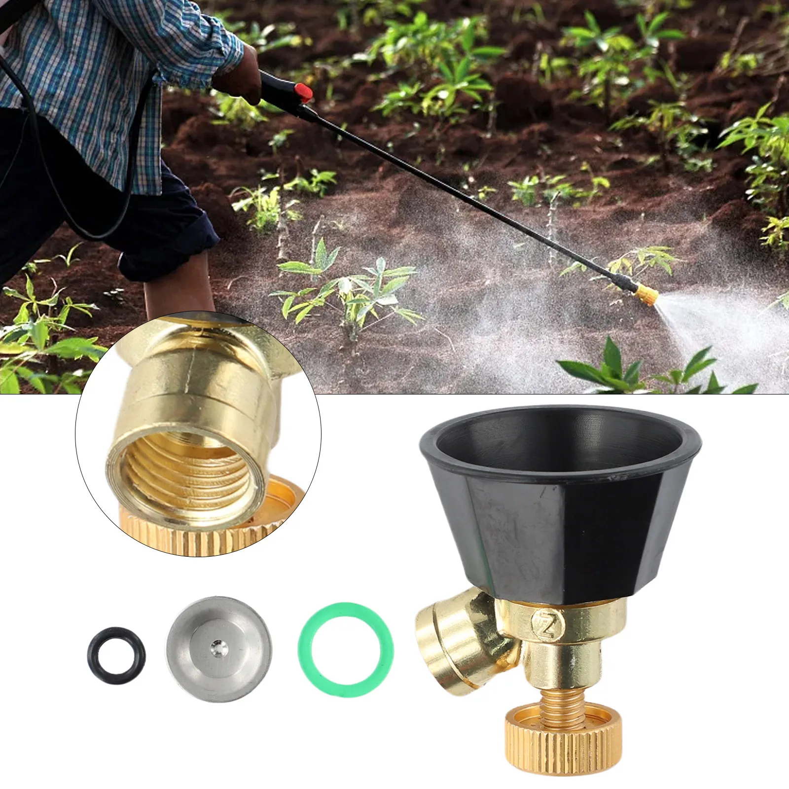 

1pc Sprayer Nozzle Black High Pressure Hardware Adjustable Watering Irrigation Air Spray Nozzle Sprayer Head Irrigation Tool