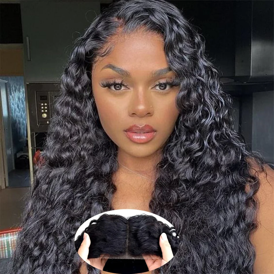 

Натуральные волосы 100% Virgin Human Hair, глубокая волна, парик с фронтальной шнуровкой 13x4, предварительно снятая линия роста волос, плотность 200%, безклеевые, глубокие кудри, парик с HD-шнуровкой 5x5