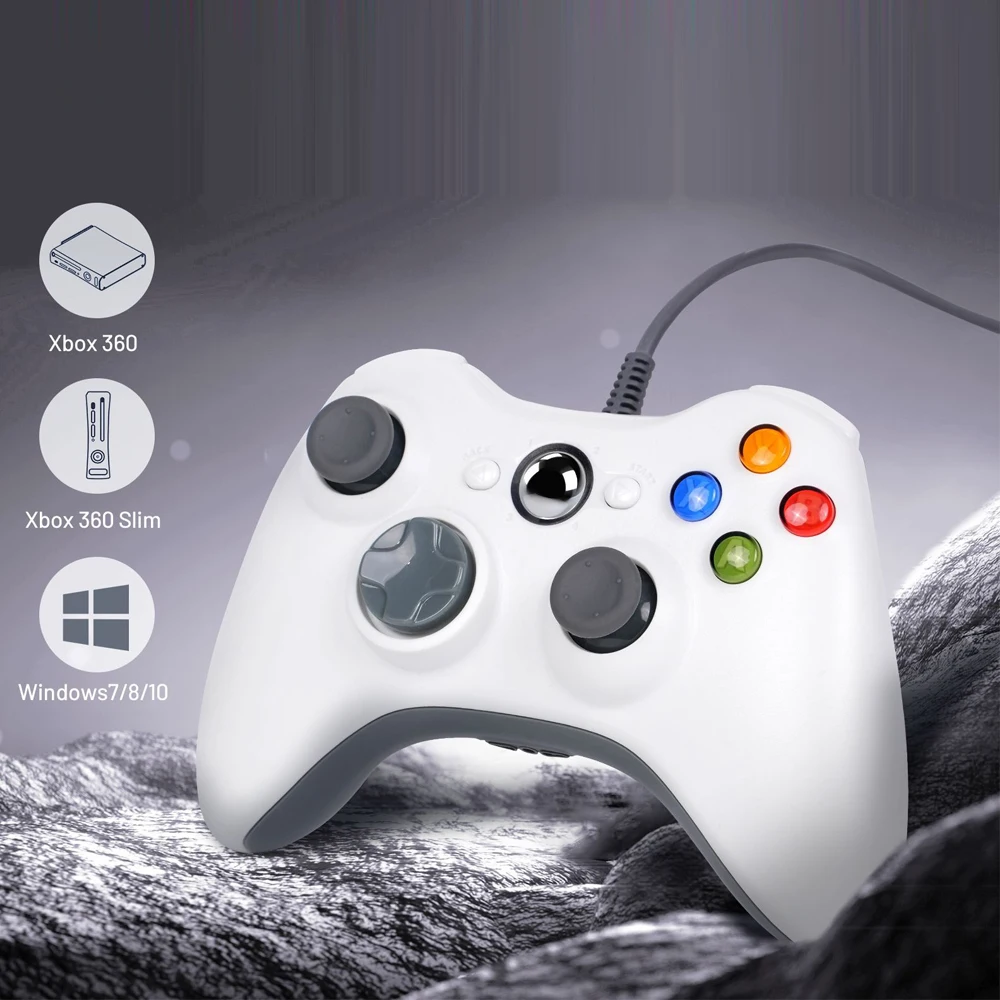 For Xbox 360 Wired Game Controller USB Wired Joystic Gamepad for Microsoft Xbox 360, PC Windows 7,8,10 with Dual-Vibration Turbo