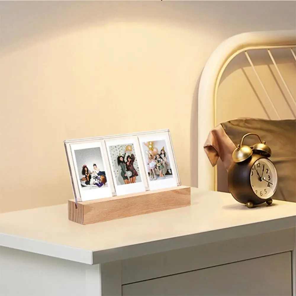 Instant Camera LED Light Photo Frame 3 in 1 Acrylic 3 inch Picture Holder Home Decor Transparent for Fujifilm/Polaroid