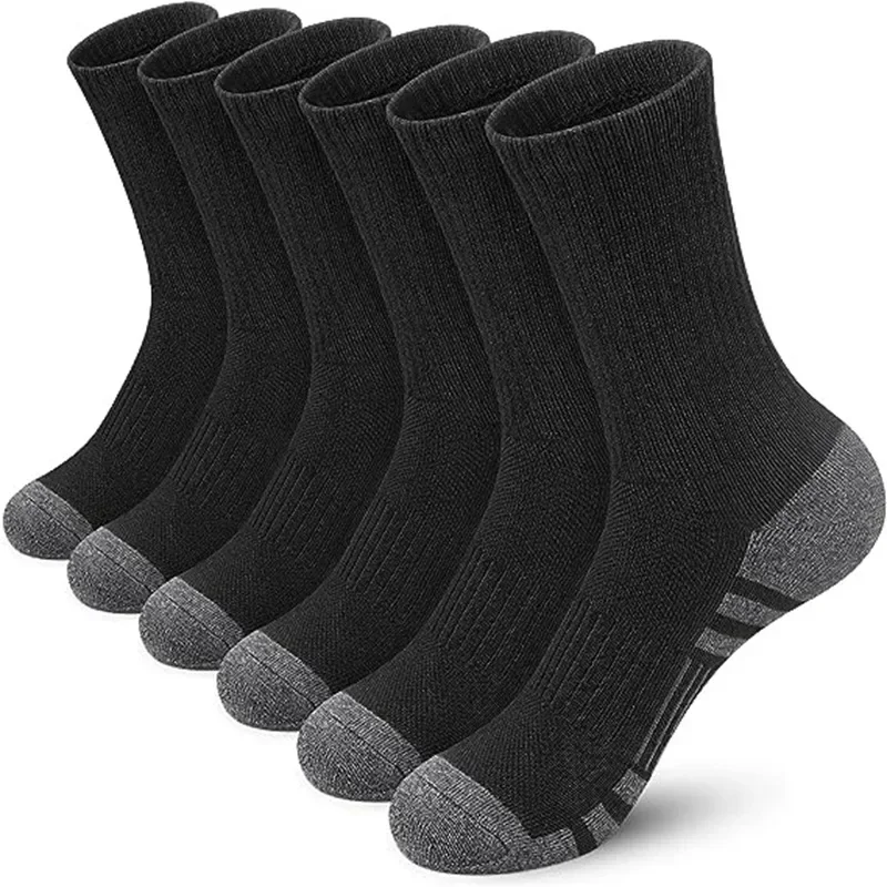 6 Pairs of New Style High-Quality Comfortable Soft Men\'s Outdoor Gym Socks Large Size Ground-Gripping Football Socks