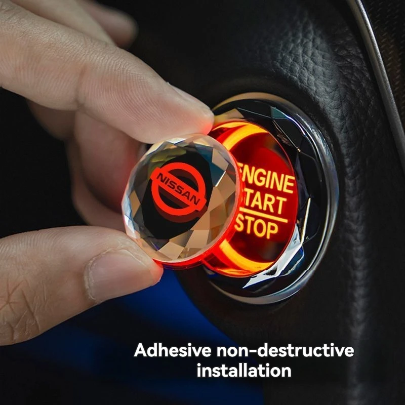 1pcs car engine start/stop button cover sticker suitable For Nissan X-trail Qashqai Rogue  Altima Versa sentra narava patrol Car