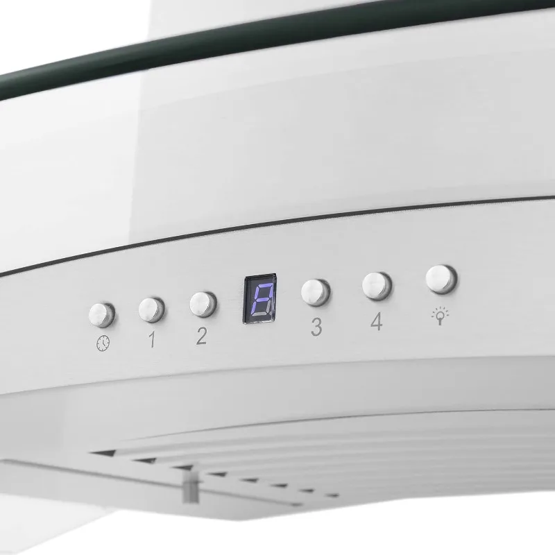 ZLINE شفاط تثبيت على الحائط بفتحة تهوية قابلة للتحويل مقاس 30 بوصة من الفولاذ المقاوم للصدأ والزجاج (KN4-30)